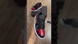 Imported brand Nike Air jordan retro 1 low patent bred sneakers shoes order to WhatsApp7837163115 [upl. by Gentilis]