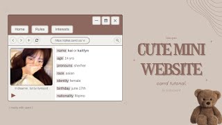 cute mini website carrd tutorial ⁺ © dteamie [upl. by Lucias721]