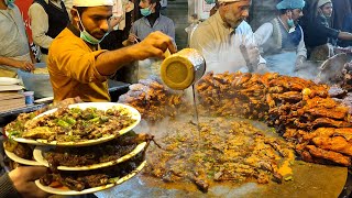 Arif Chatkhara House Pakistani Street Food Lahore  Lahori Chicken Tawa Piece  Tawa Chicken Skillet [upl. by Nadroj300]