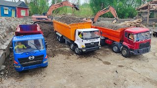 Rc Excavator Beko Keruk Mobil Truk Oleng Tronton Fuso 220Ps Dump Truck Hino 500 Isuzu Giga Oleng [upl. by Matt112]