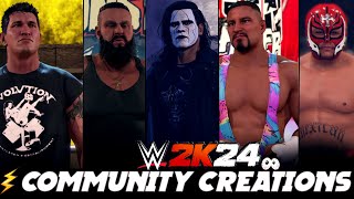 WWE 2K24 INSANE REALISTIC COMMUNITY CREATIONS ⏐ NO MODS [upl. by Leupold]