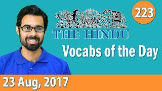 ✅ Daily The Hindu Vocabulary 23 Aug 2017  Learn 10 New Words with Tricks  Day223 [upl. by Thetisa]