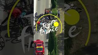 Primoz Roglic Crashes After Alexey Lutsenko Hits Road Furniture In Tour de France 2024 Stage 12 [upl. by Adnola]