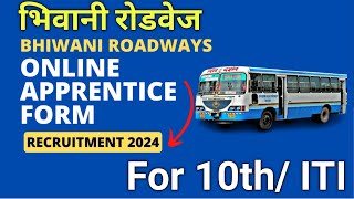 haryana roadways apprentice bharti 2024bhiwani roadways apprentice vacancy 2024bhiwani roadways [upl. by Tisman]