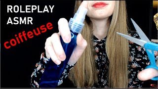 ASMR français ROLEPLAY Coiffeur  coupe iroquoise  Soin personnel hair cut ciseaux [upl. by Anahpets]