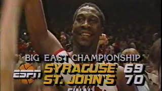 StJohns Redmen vs Syracuse Orangemen March 8 1986 Big East Championship quotA Big East Classicquot [upl. by Yehc]