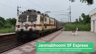 Lingampalli  Visakhapatnam janmabhoomiexpress Train  BZAE WAP7  indianrailways [upl. by Ennahgem]