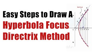 Easy Steps to Draw A Hyperbola using Focus Directrix Method  Engg Curves  Engg Drawing [upl. by Shwalb]