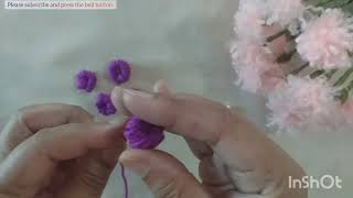 make woolen flower with forkamazing woolen craftshandemborided flowers designs [upl. by Brazee602]