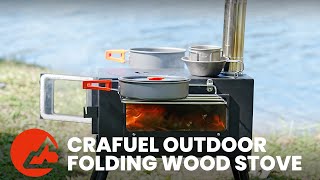 Crafuel Outdoors丨Outdoor Folding Wood Stove丨Visible Furnace Door丨Efficient Combustion [upl. by Adnyc]