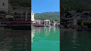 Beautiful Wolfgangsee lake in St Wolfgang in the Salzkammergut region austria wolfgangsee [upl. by Ellenehs]