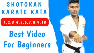 Karate Kata For Beginners  Shotokan Kata 12345678910  Karate Kata White To Black Belt [upl. by Elinet]