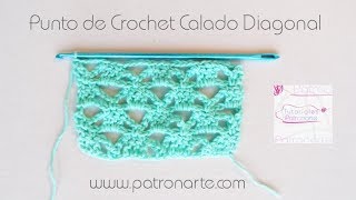 Punto de Crochet Calado Diagonal [upl. by Krutz]