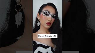 Zebra Print 🦓 makeuptutorial zebra zebraprint halloweencostume [upl. by Ecirual]