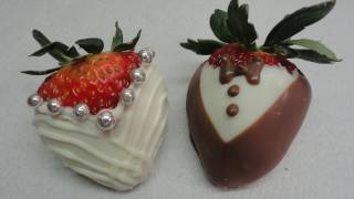 quotDressed Upquot Chocolate Dipped Strawberries Bride and Groom [upl. by Gasser]