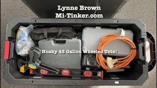 Husky 45 Gallon Wheeled Work Tote  Review [upl. by Ecinom472]