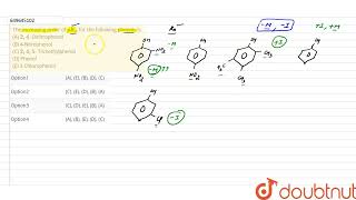 The increasing order of pKa for the following phenols isA 24 DinitrophenolB 4Nitrophen [upl. by Aryam]