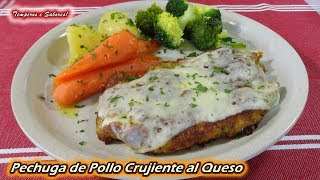 PECHUGA DE POLLO CRUJIENTE AL QUESO delicioso y muy fácil [upl. by Aiekan888]