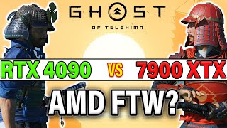 Ghost of Tsushima 4K Nvidia RTX 4090 VS AMD RX 7900XTX  Native DLSS vs FSR FG  MORE [upl. by Atsirhc822]