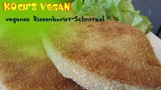 RiesenbovistSchnitzel  veganes Schnitzel panieren und braten  vegane Rezepte von Kochs vegan [upl. by Liscomb]