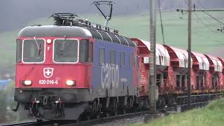 Re 6 6 bzw Re 620 Kieszüge SBB Cargo und sonstiger Güterverkehr in der NordOstschweiz [upl. by Teraj]