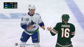 Jake Virtanen vs Jason Zucker Feb 6 2020 [upl. by Ratcliffe]