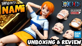 NAMI One Piece SH Figuarts Unboxing e Review BR [upl. by Tranquada]