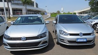 VW Polo 2018 x Golf comparativo amp impressões ao dirigir  wwwcarblogbr [upl. by Rosmarin]