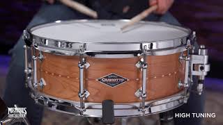 Craviotto 14x5 Custom Shop Cherry Snare Drum with Cherry Inlay CRCUS1450CHCI [upl. by Ainet]