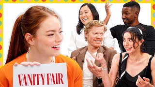 Kinds of Kindness Cast Test How Well They Know Each Other  Vanity Fair [upl. by Elnore769]