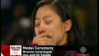 Canada National Anthem Played When Carol Huynh Received Gold [upl. by Cirone245]