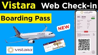 vistara web check in online  vistara flight boarding pass  web check in air vistara  Free seat [upl. by Yelwar833]