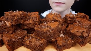 ASMR Chocolate Chip Almond Butter Banana Bread Squares Dessert Mukbang  Eating Sounds 먹방 [upl. by Googins]