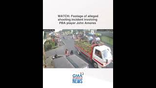 WATCH Footage of alleged shooting incident involving PBA player John Amores  GMA Integrated News [upl. by Eeladnerb]