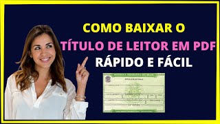 COMO BAIXAR TÍTULO DE ELEITOR EM PDF [upl. by Bunnie]