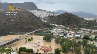 Rescue operations after rivers overflow in Spains Malaga and Valencia regions  AFP [upl. by Krm742]