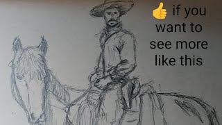 how to draw a cowboy on a horse [upl. by Elizabet637]