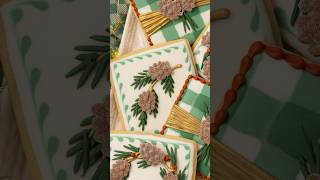 Christmas cookies decorated with royal icing pine cones decoratedcookies christmascookies [upl. by Leund169]