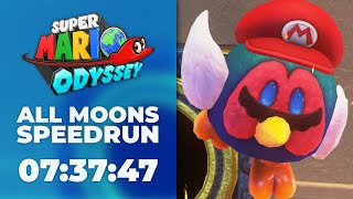 Super Mario Odyssey All Moons Speedrun in 73747 World Record on 772019 [upl. by Bethena]