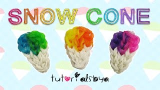 NEW EASY Snow Cone Charm Rainbow Loom Tutorial [upl. by Dolan234]