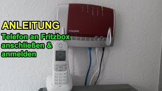 Telefon an Fritzbox Router anschließen und anmelden  Analog Telefon über Fritzbox einrichten [upl. by Annaicul]