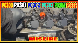 Engine Misfire code P0300 P0301 P0302 P0303 P0304 P0352 Diagnose and Repair Honda Civic [upl. by Waterer]