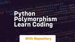 Python polymorphism learn coding [upl. by Annanhoj]