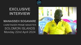 EXCLUSIVE INTERVIEW CARETAKER PRIME MINISTER MANASSEH SOGAVARE MONDAY 22 APRIL 2024 [upl. by Lleval463]