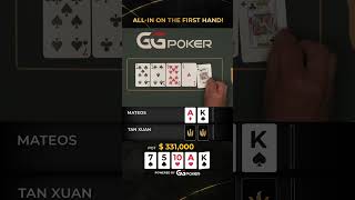 ALLIN on the First Hand 🤑 tritonpoker poker shorts [upl. by Nivek]