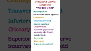 muscles of larynx mnemonic anatomy medicoknowledge [upl. by Onit773]