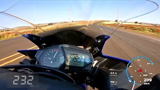 232 kmh 209 GoPro  R3 DANDO VELOCIDADE DE XJ6 [upl. by Rawlinson]