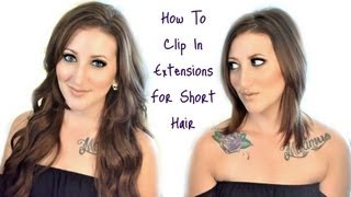 How To Clip In Extensions For Short Hair  Megan McTaggart [upl. by Ecallaw]