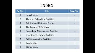 Political Science Project on Partition Of INDIA Class XII 202425 [upl. by Oniotna]