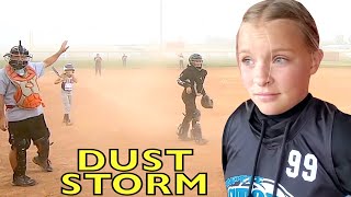 DOUBLE HEADER SOFTBALL GAME in a CRAZY DUST STORM [upl. by Llenram]